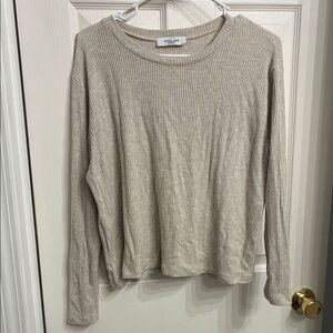 Carly Jean Los Angeles Beige Long Sleeve Top